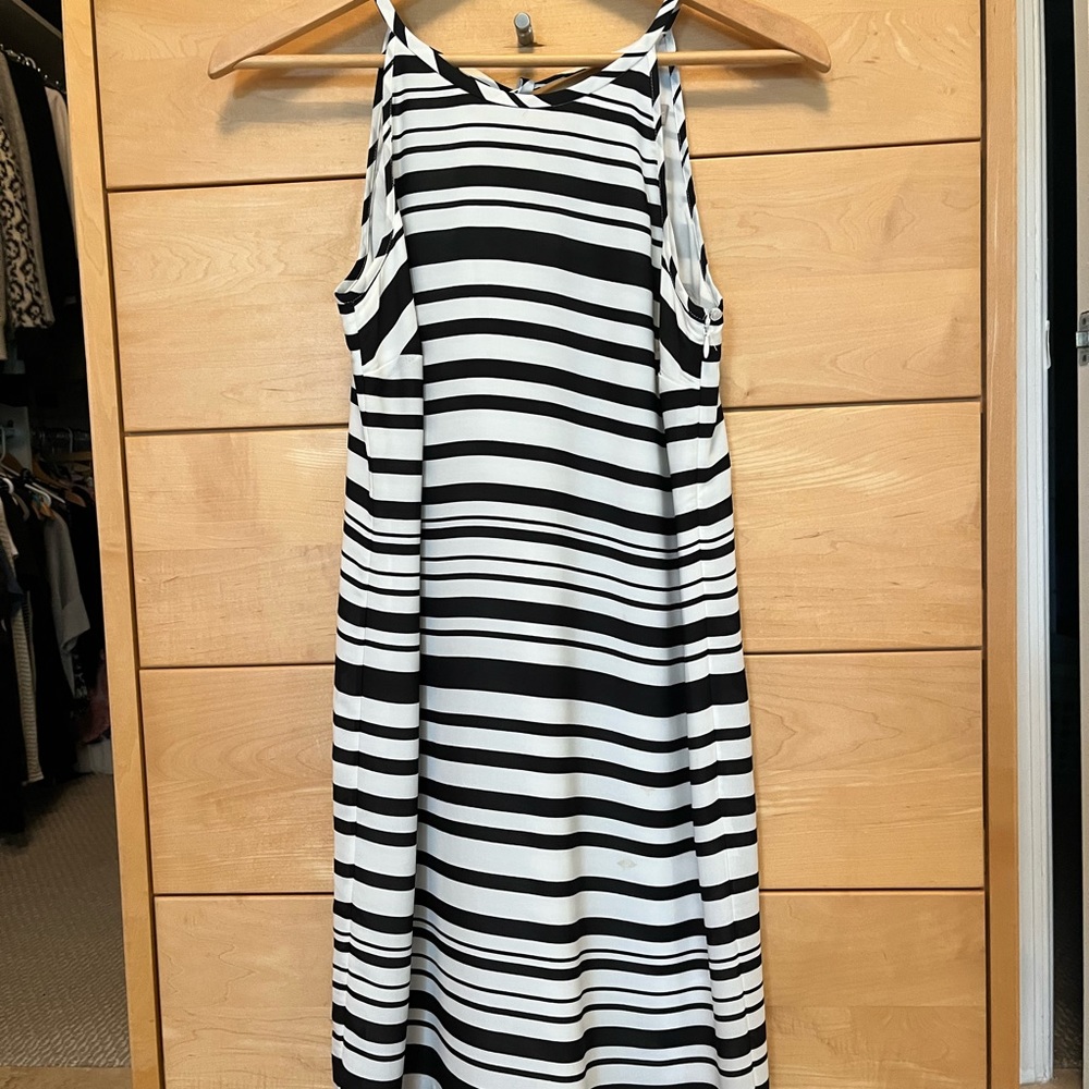 Banana Republic black and white striped dress